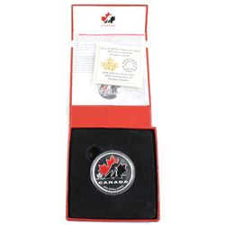 2014 Canada $20 100th Anniversary of Hockey Canada Fine Silver Coloured Coin (Capsule lightly scratc