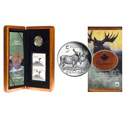 2004 Canada Coin and Stamp Sets - $1 The Elusive Loon & $5 The Majestic Moose (Loon sleeve is scuffe