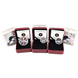 2012 Canada $1 Artistic Two Loons, $1 Lucky Loonie & $1 25th Anniversary of the Loonie Fine Silver C