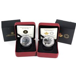 2014 Canada $10 Year of the Horse & 2015 $10 Year of the Sheep Fine Silver Coins. 2pcs (TAX Exempt)