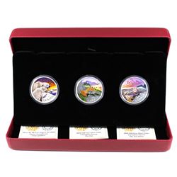 2019 Canada $20 Canadian Fauna Coloured 3-coin Fine Silver Coin Set. (TAX Exempt)