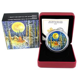 2017 Canada $30 Animals in the Moonlight - Lynx Fine Silver Coin. (TAX Exempt)
