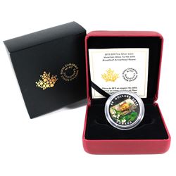 2015 Canada $20 Venetian Glass Turtle & Broadleaf Flower Fine Silver Coin.