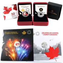 2013 Canada $3 Maple Leaf Impression, 2015 $3 50th Anniversary of the Canadian Flag, 2017 $3 The Spi