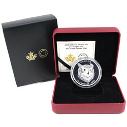 2018 Canada $30 Zentangle Art - The Great Horned Owl Fine Silver Coin (Capsule lightly scuffed). TAX