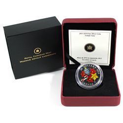 2013 Canada $20 Glass Candy Cane Fine Silver Coin.