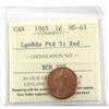 Image 1 : 1965 LgeBds pointed 5 1-cent ICCS Certified MS-63; Red