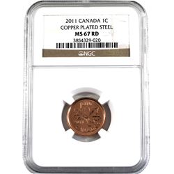 2011 Canada 1-cent NGC Certified MS-67 Red