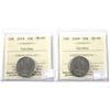 Image 1 : 2018 & 2019 Canada 25-cent ICCS Certified MS-66. 2pcs