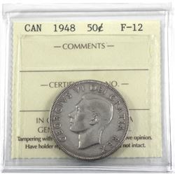 1948 Canada 50-cent ICCS Certified F-12
