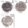 Image 1 : 1935, 1936 & 1937 Canada Silver Dollar EF or Better condition.  Coins  contain various imperfections