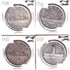 Image 1 : 1935,1936,1937 & 1939 Canada Silver Dollars in VF or Better Condition. Coins  contain various imperf