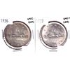 Image 1 : 1936 & 1937 Silver Dollar UNC (scratch) 2pcs