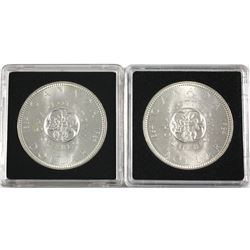 1964 & 1964 No Dot Silver Dollar. 2pcs