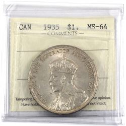 1935 Silver Dollar ICCS Certified MS-64