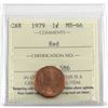 Image 1 : 1-cent 1979 ICCS Certified MS-66 RED!  A Full red coin with exceptional eye appeal and clean fields.