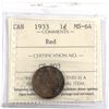 Image 1 : 1933 1-cent ICCS Certified MS-64 RED. A lustrous coin that is a mixture of RED & Brown tones.  (smal