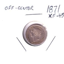 5-cent 1871 in about EF-AU Condition