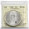 Image 1 : 1936 Silver $1.00 ICCS certified MS-64. A bright white coin with a few spots of toning.