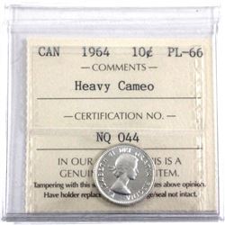 1964 10-cent ICCS Certified PL-66 Heavy Cameo!