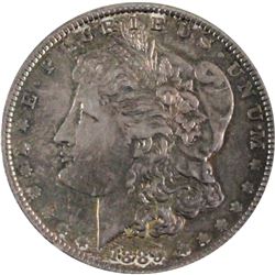 1889 United States Morgan Silver $1 I AU-UNC. Impressive Indigo Blue and violet tones throughout the