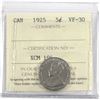 Image 1 : 1925 Canada 5-cent ICCS Certified VF-30.