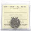 Image 1 : 1938 Canada 5-cent ICCS Certified MS-62.