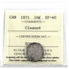 Image 1 : 1871 Canada 10-cent ICCS Certified EF-40 (Cleaned).