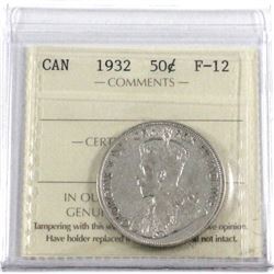 1932 Canada 50-cent ICCS Certified F-12.