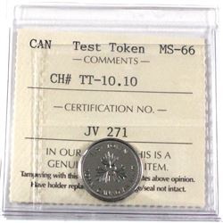 Test Token, TT10.10 ICCS Certified MS-66