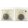 Image 1 : 50-cent 1972 Cameo & 1973 Heavy Cameo ICCS Certified PL-67. 2pcs. Top grade for ICCS!