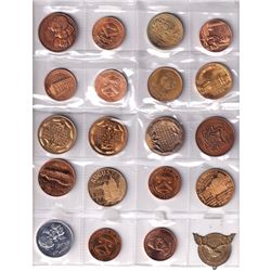 Estate Lot of 20x Miscellaneous, Mostly USA Copper and Brass Commemorative Medallions from Different