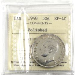 1948 Canada 50-cent ICCS Certified EF-40 (Polished).