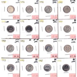 1909-1996 Canada 10-cent G-VG to Choice BU With Some Proof Likes (Coins contain various impairments)