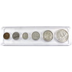 1957 Canada 6-coin Year Set in Hard Plastic Case.
