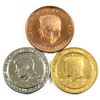 Image 1 : 3x Canada John F. Kennedy Commemorative Medallions. You will receive a copper tribute to the memory 