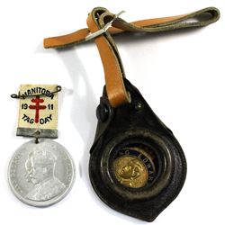 Two Unique and Scarce Royalty Medals! Very Attractive Enameled King Edward VIII Medal in Vintage Lea
