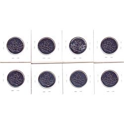 8x Royal Canadian Mint Tokens, all 'Bubble Maple Leaf' Design. 8pcs