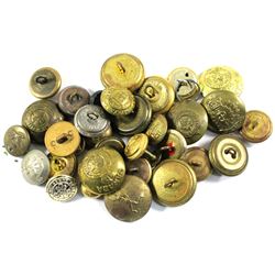 Lot of Assorted Canada Metal Military Buttons. 32pcs