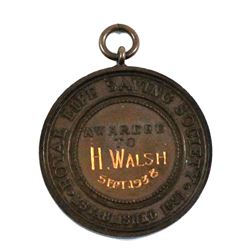 Royal Life Saving Society Copper Medal Awarded to H. Walsh, Sept. 1938. Comes in original RLSS displ