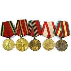 Group Lot of Russian War Medals. You will receive 1945-1965, 1945-1975, 1945-1985, 1918-1978 & 1918-