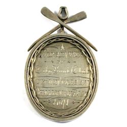 1891 Silver Award pendant for 1st place in the City Boat Club Challenge Race.