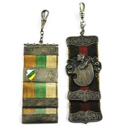 Very Unique Ribbon Medals!!! Pair of Ribbon Medals Made of .800 Silver with the Same Inscription, Wh