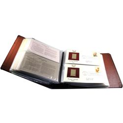 **1988 & 1989 Golden Replicas of United States Stamps Proof Replicas Covered in a Surface of 22K Gol