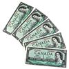 Image 1 : 1954 BC-37d Bank of Canada $1 Notes Lawson-Bouey Signatures with Consecutive Serial Numbers D/I22900