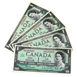 1967 BC-45bA-i Bank of Canada $1 Replacement Notes Beattie-Rasminsky Signatures with Consecutive Ser