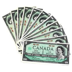 1867-1967 Bank of Canada Centennial Commemorative No Serial Number Notes in UNC+. 12pcs