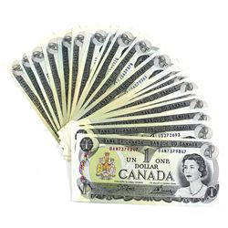 Estate Lot of Assorted 1973 Bank of Canada $1 Notes - 20x Crow-Bouey & 6x Lawson-Bouey. 26pcs