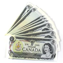 1973 Bank of Canada $1 Notes Crow-Bouey Signature with Consecutive Serial Numbers BAR9535501-549. 49