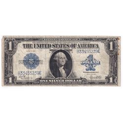 1923 United States $1 Silver Certificate, S/N: B33455239E (Some stains on right hand side of note).